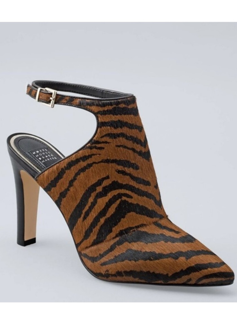 White House Black Market Dana Tiger print calf hair Heels slingback shoes size 8 - Picture 3 of 10
